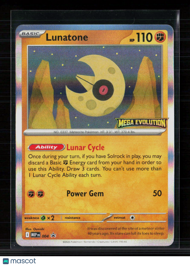 Pokemon 2025 Mega Evolution Lunatone Stanmped #004