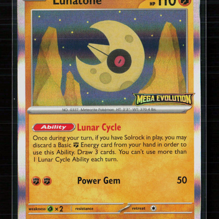 Pokemon 2025 Mega Evolution Lunatone Stanmped #004