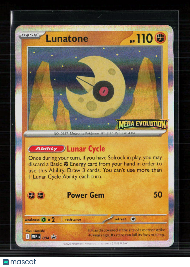 Pokemon 2025 Mega Evolution Lunatone Stanmped #004