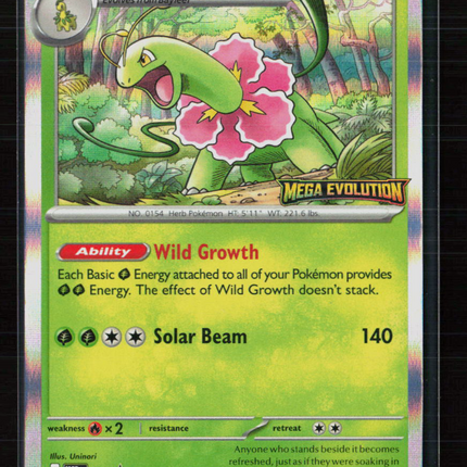 Pokemon 2025 Mega Evolution Meganium Stamped #001