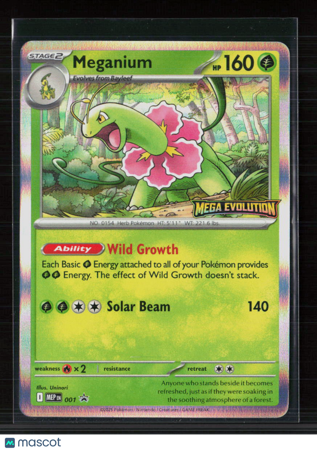 Pokemon 2025 Mega Evolution Meganium Stamped #001