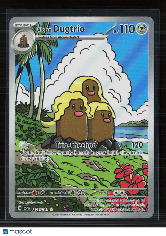Pokemon 2024 Surging Sparks Alolan Dugtrio #208/191