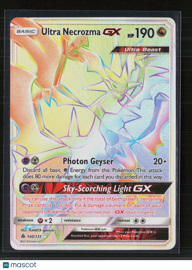 Pokemon 2018 Forbidden Light Ultra Necrozma GX HR #140/131