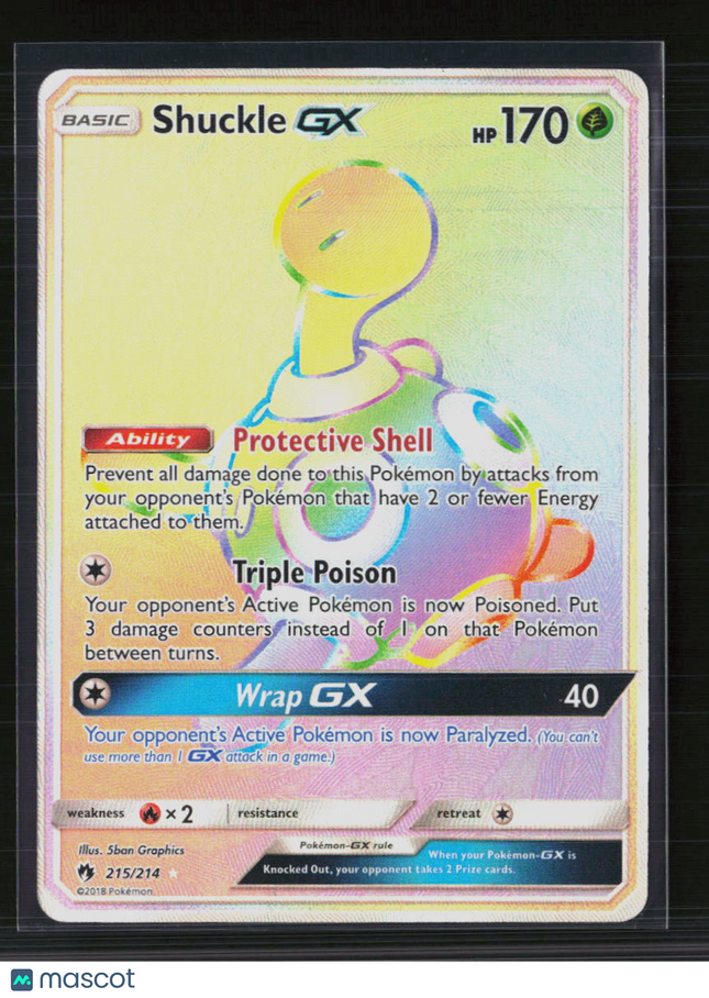 Pokemon 2018 Lost Thunder Shuckle GX HR #215/214