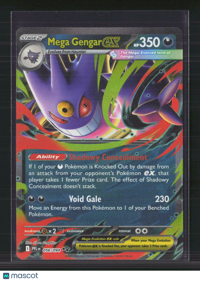 Pokemon 2025 Mega Evolution – Phantasmal Flames Mega Gengar EX #56/94