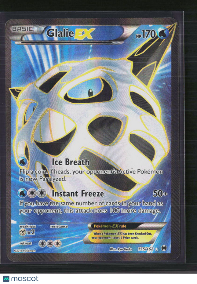 Pokemon 2015 BREAKthrough Glalie EX SR FA #155/162