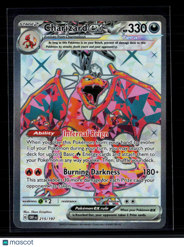 Pokemon 2023 Obsidian Flames Charizard EX SAR #215/197