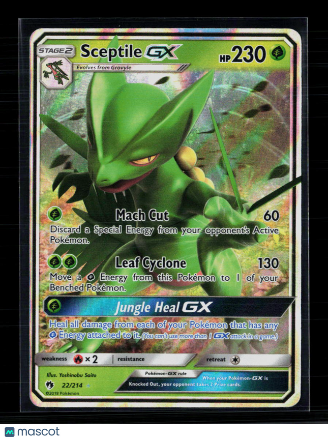 Pokemon 2018 Lost Thunder Sceptile GX #22/214