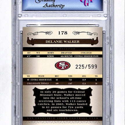 2006 Donruss Classics Delanie Walker #178 225/599 RC Auto