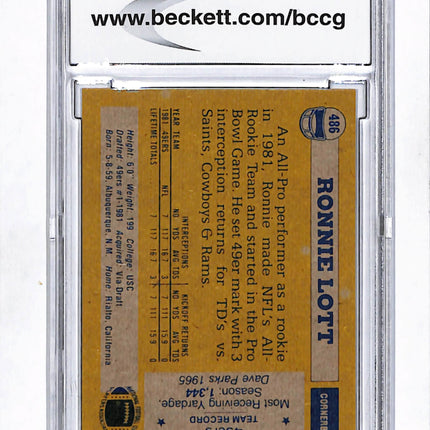 1982 Topps Ronnie Lott #486