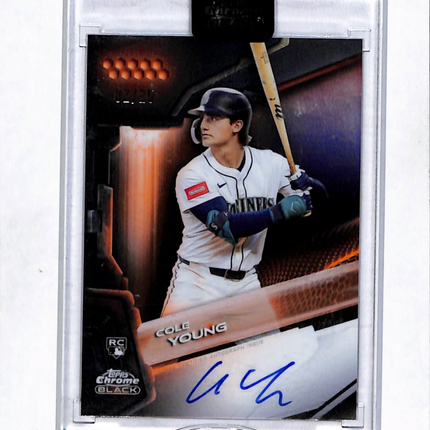 2026 Topps Chrome Black Cole Young #CBA-CY RC Auto Orange /25