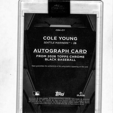 2026 Topps Chrome Black Cole Young #CBA-CY RC Auto Orange /25
