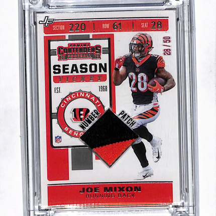 2022 Jersey Fusion Contenders Season Ticket Joe Mixon #25 Jersey Patch 28/50