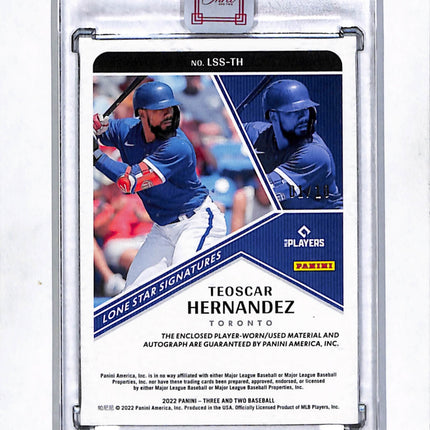 2022 Panini Three and Two Lone Star Teoscar Hernandez #LSS-TH Patch Auto /10