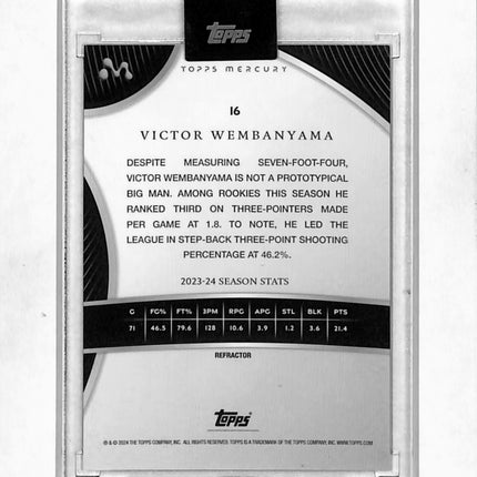 2023 Topps Mercury Victor Wembanyama Victor Wembanyama #16 Refractor /99