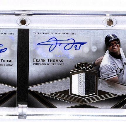 2022 Topps Tier One Jim Thome Frank Thomas Dual Patch Book Card 10/10 Auto