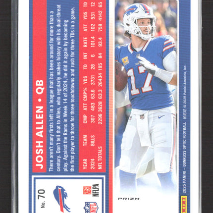 2025 Panini Donruss Optic Prizm Josh Allen #70 Holo