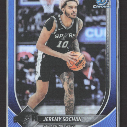 2023 Bowman Chrome University Jeremy Sochan #BCV-147 Blue RayWave 086/150