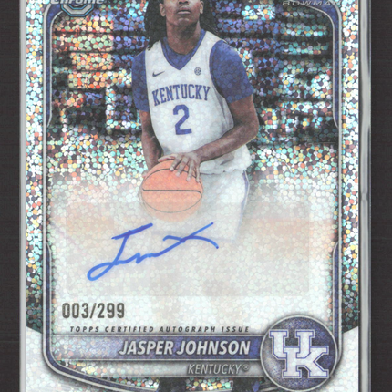 2025 Bowman Chrome University Jasper Johnson #CPA-JJ Speckle Refractor /299 Auto