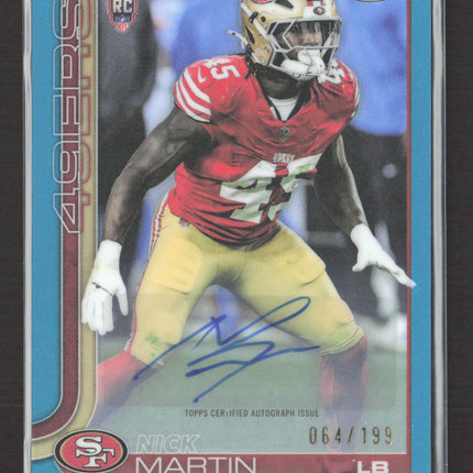2025 Topps Chrome Nick Martin #RRA-NMA Light Blue Refractor 064/199 Auto
