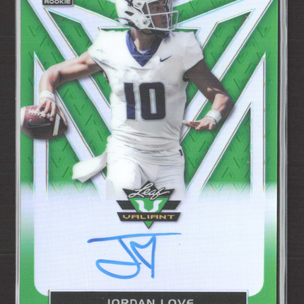 2020 Leaf Valiant Jordan Love #BA-JL1 Green RC 7/75 Auto