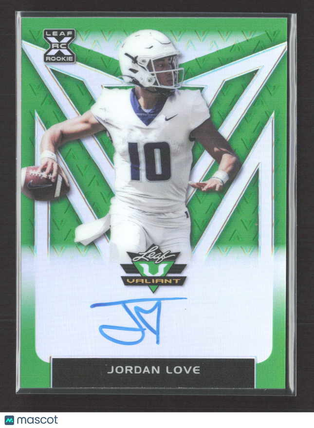 2020 Leaf Valiant Jordan Love #BA-JL1 Green RC 7/75 Auto
