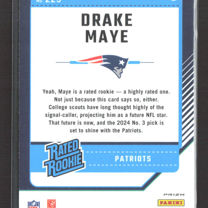 2024 Panini Donruss Optic Prizm Drake Maye #229 Purple Shock