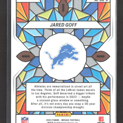 2024 Panini Mosaic Prizm Stained Glass Jared Goff #SG-6