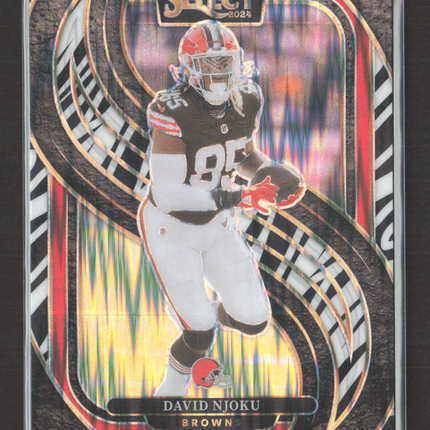 2025 Panini Select Football David Njoku #145 Zebra Prizm