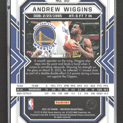 2022 Panini Obsidian Andrew Wiggins #50 Contra Yellow /99