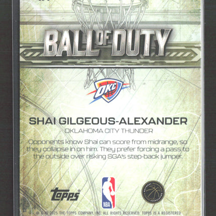 2025 Topps Chrome Ball of Duty Shai Gilgeous-Alexander #BD-6