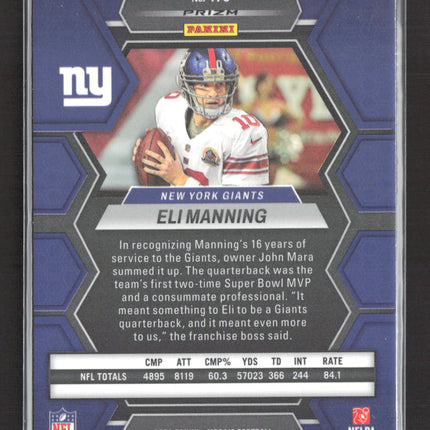 2023 Panini Prizm Mosaic Eli Manning #179 Red Sparkle