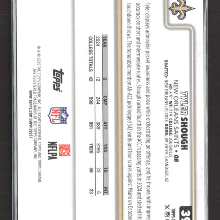 2025 Topps Chrome Tyler Shough #398 RC