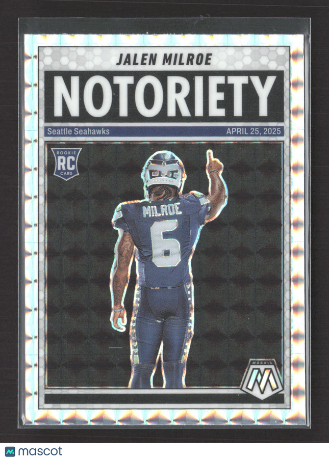 2025 Panini Mosaic Notoriety Jalen Milroe #15 Silver Prizm RC