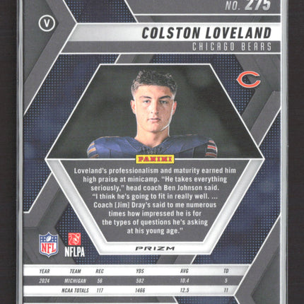 2025 Panini Mosaic Football Colston Loveland #275 RC Pink