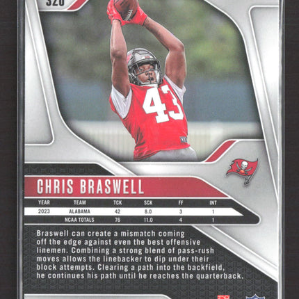 2024 Panini Prizm Football Chris Braswell #320 Red Sparkle RC