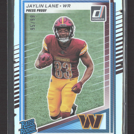 2025 Panini Donruss Jaylin Lane #335 Press Proof 95/99