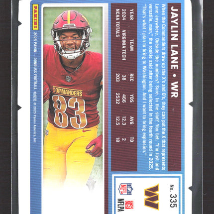 2025 Panini Donruss Jaylin Lane #335 Press Proof 95/99