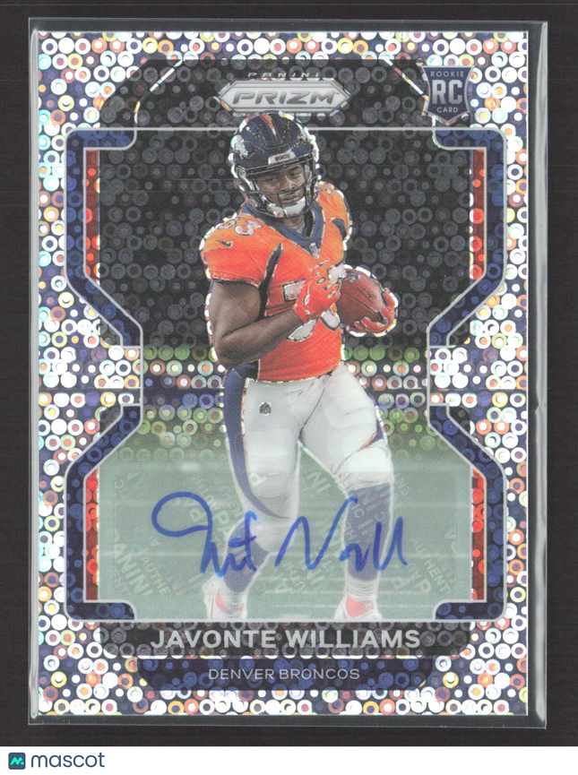 2021 Panini Prizm Javonte Williams #345 Disco RC Auto