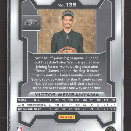 2023 Panini Prizm Victor Wembanyama #136 RC Variation