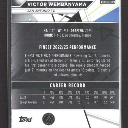 2023 Topps Finest Victor Wembanyama #197 Blue 19/75 RC