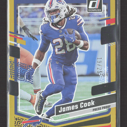 2023 Panini Donruss Football James Cook #30 Press Proof Gold 19/25