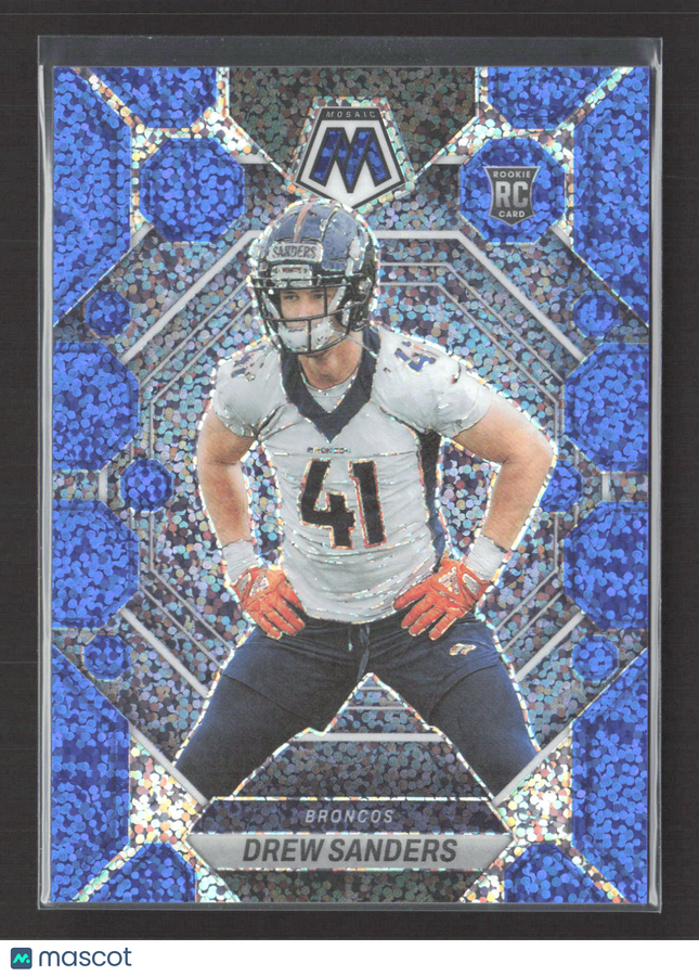 2023 Panini Mosaic Football Drew Sanders #318 Blue Sparkle RC 51/96