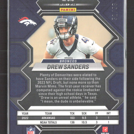 2023 Panini Mosaic Football Drew Sanders #318 Blue Sparkle RC 51/96
