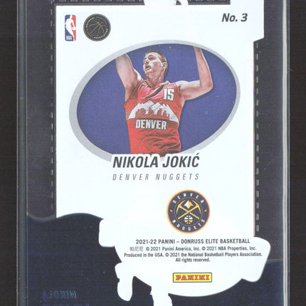 2021 Panini Donruss Elite Glass Cleaners Nikola Jokic #3 Black 1/1