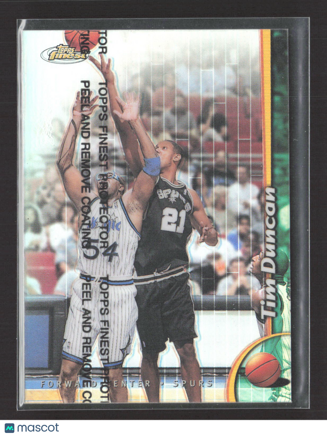 1999 Topps Finest Tim Duncan #190 Dual Refractor With Coating