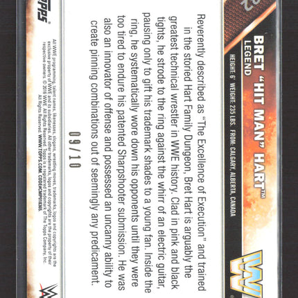 2016 Topps WWE Bret "Hit Man" Hart #82 Gold /10