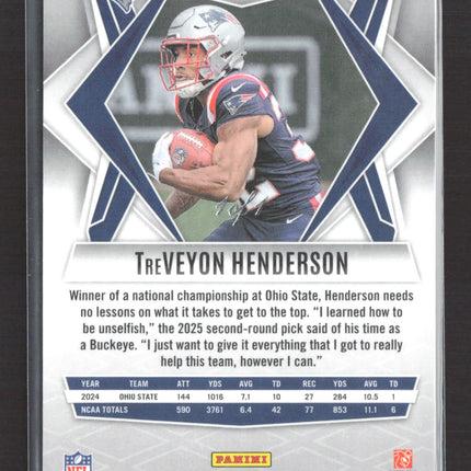 2025 Panini Phoenix TreVeyon Henderson #187 RC Black 1/1