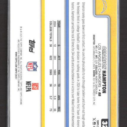 2025 Topps Chrome Omarion Hampton #324 Leather Prizm RC
