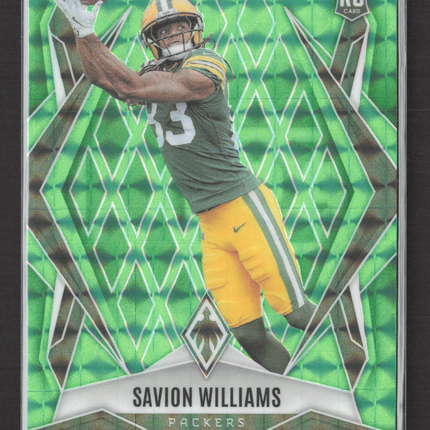 2025 Panini Phoenix Football Savion Williams #153 Green RC 111/285